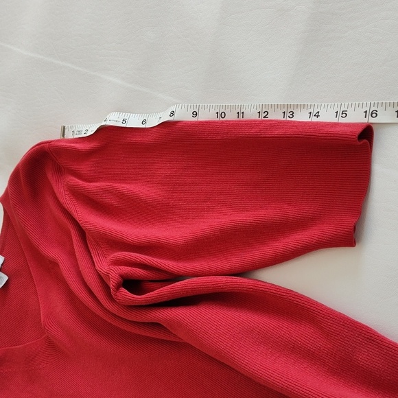 Dressbarn Sweater Size 18/20 Red Knit V-Neck Valentine's Christmas Festive - Picture 6 of 12